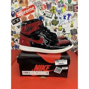 Size 9 - Jordan 1 Retro OG High Patent Bred 100% Authentic